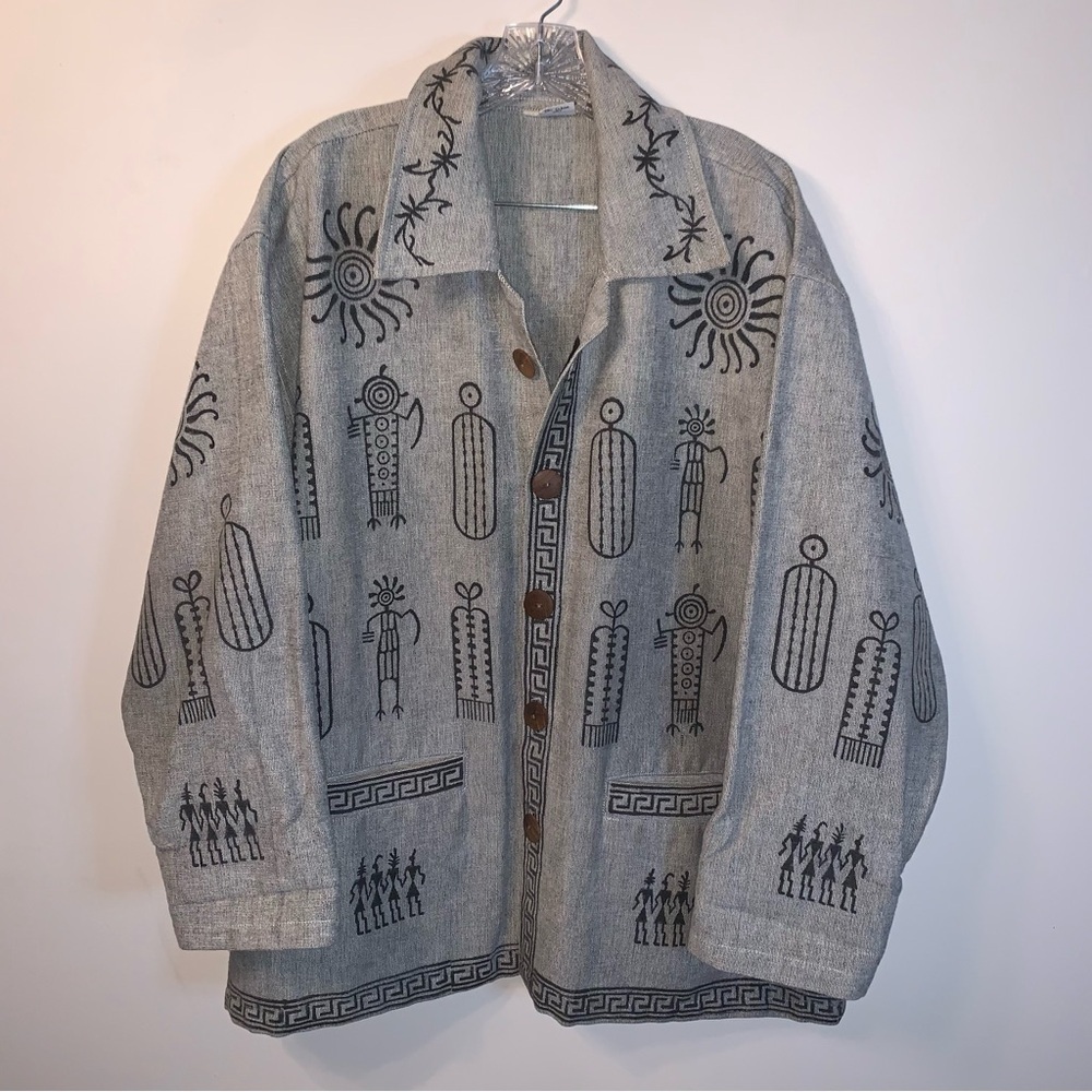 Venus Imports 100% Cotton Oversized Jacket Grey XL